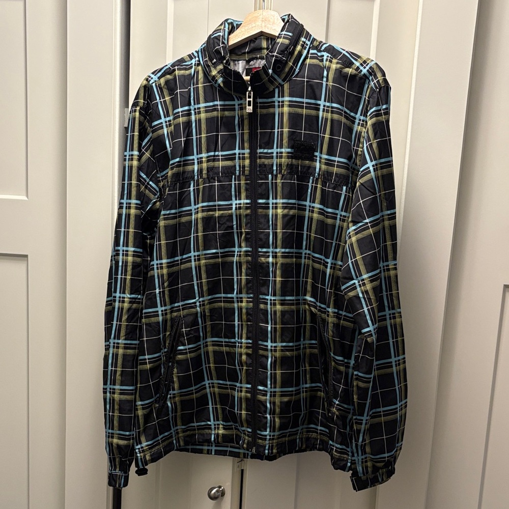 Quiksilver Plaid Packable Windbreaker Jacket
